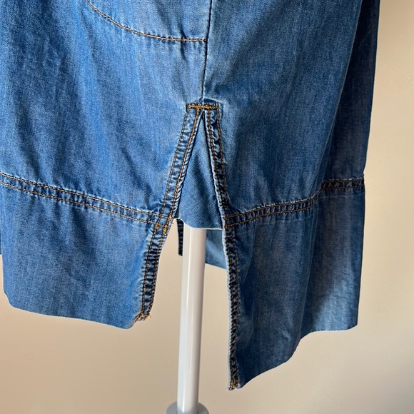 Banana Republic Chambray Denim 3/4 Sleeve Collared Dress Size Small - Picture 7 of 12